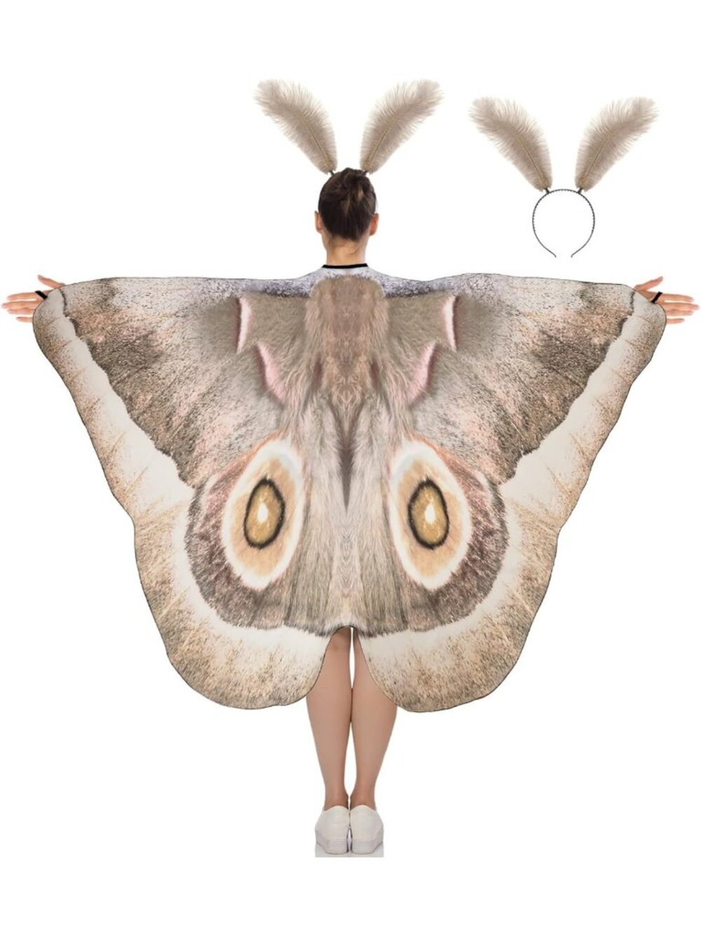 2 Pcs Halloween Moth Wings Cape Costume for Women - Spooky Cosplay Accessory